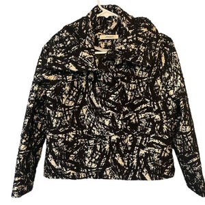 J BRAND Black and Cream Abstract Blazer Jacket from Sample Small (4-6)?